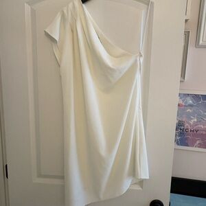 Alice + Olivia One-Shoulder White Dress